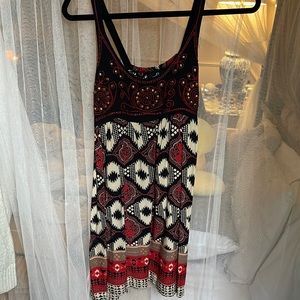 Boho printed dress with gold embellishments size large